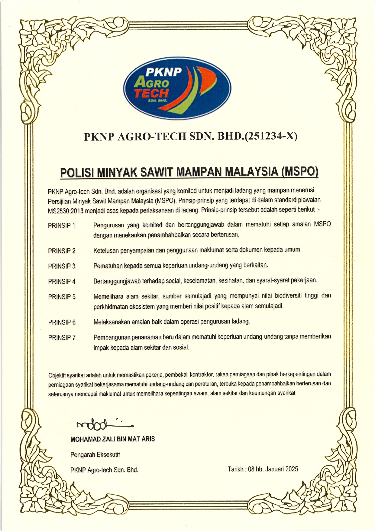 Polisi MSPO Bahagian 1