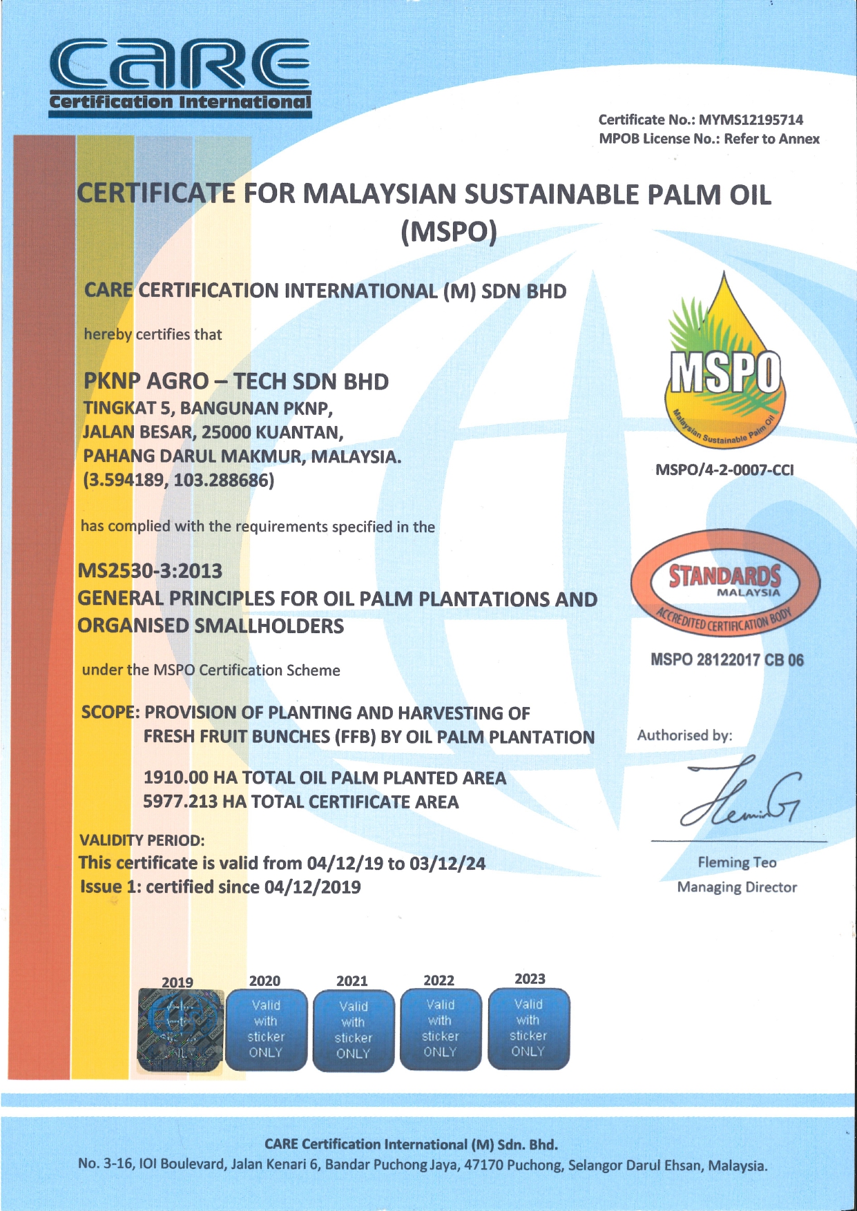 Sijil MSPO Helaian 3